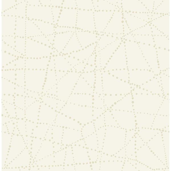 A-Street Prints Alcott Cream White Dotted Wallpaper Sample