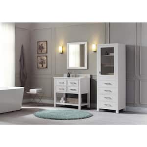 Brooks 37 in. W x 22 in. D Bath Vanity in White with Engineered Stone Vanity Top in White with White Basin