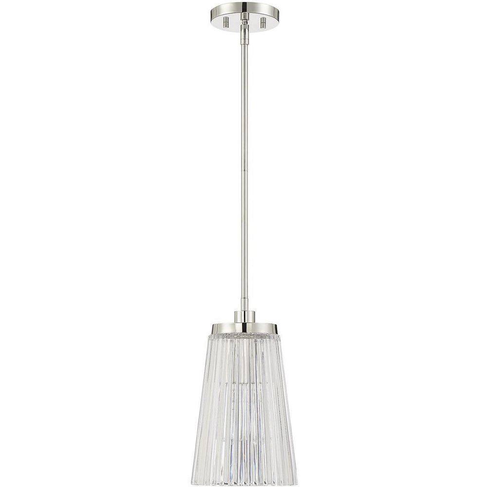 Chantilly Polished Nickel Vintage Glass Pendant Light