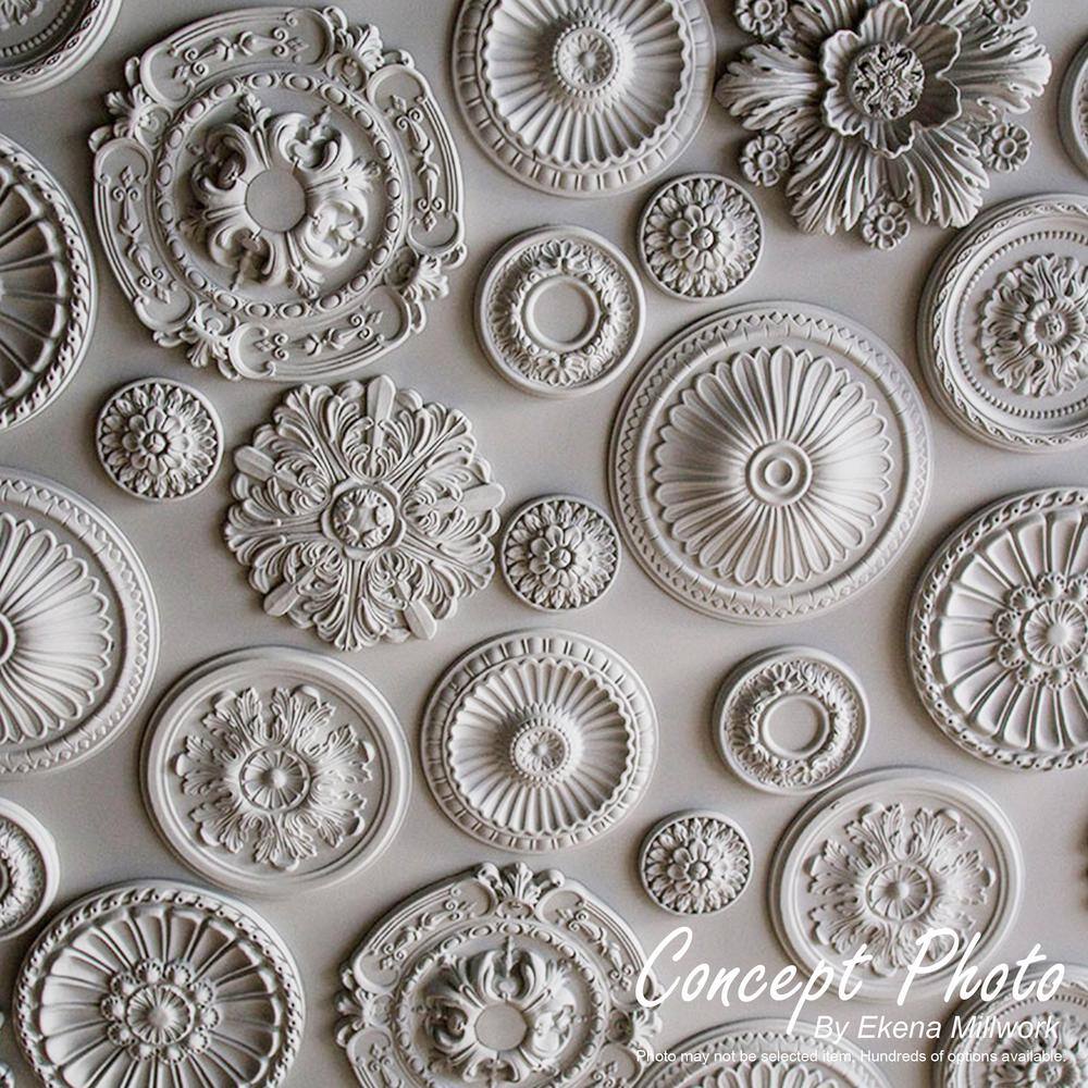 Hand-Painted Beige Oakleaf Ceiling Medallion, 29.13 inches