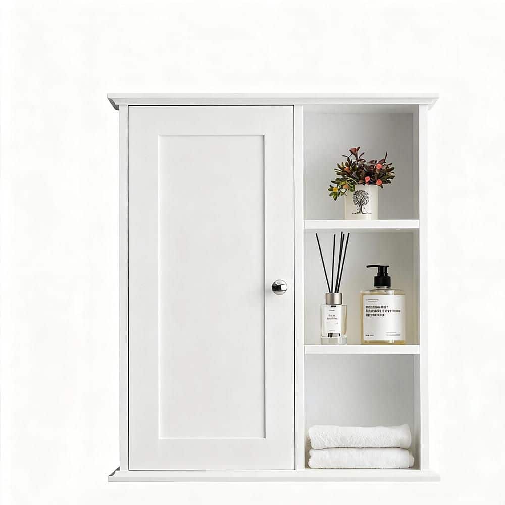 27.60 in. W x 23.60 in. D x 7.10 in. H Bathroom Storage Wall Cabinet in White price history on PriceWatchPro