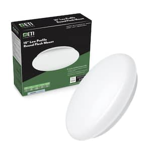 16 in. Round LED Flush Mount Ceiling Light 1600 Lumens Closet Bathroom Lighting Hallway 120-277 Volt 4000K Bright White