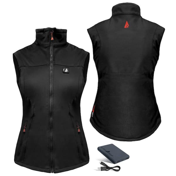 ACTIONHEAT Women's X-Large Black Softshell 5V Battery Heated Vest