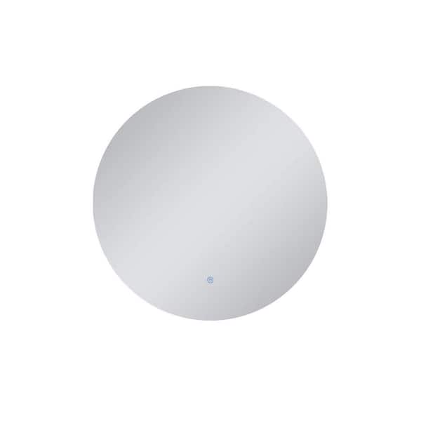 Unbranded 24 in. W x 24 in. H Round Frameless Wall Mounted Bathroom Vanity Mirror Anti-Fog Mirror Adjustable Temperature