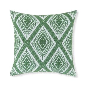 Valey Green and White Cotton 16 in. x 6.6 in. Throw Pillow (Set of 4)