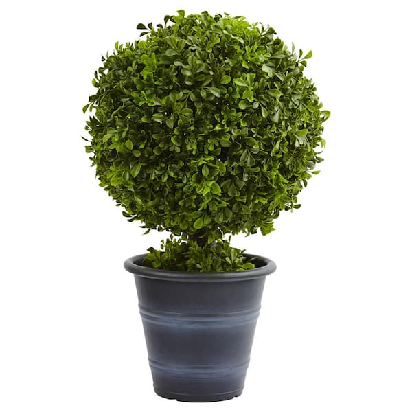 Nearly Natural 23 in. Artificial Boxwood Ball Topiary