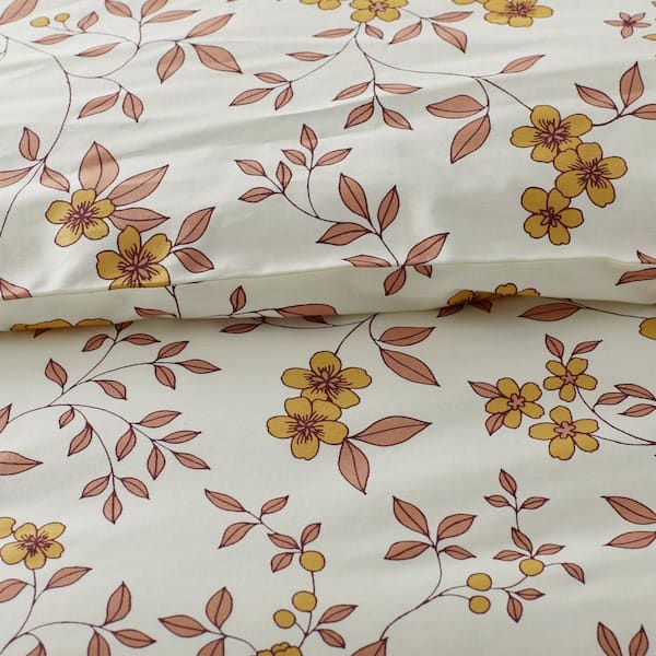 The Company Store Company Cotton Remi Ditsy Floral Rust Queen Cotton  Percale Duvet Cover 51080D-Q-RUST - The Home Depot