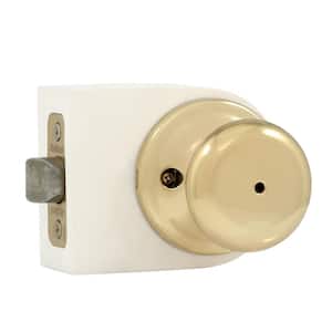 Juno Polished Brass Privacy Bed/Bath Door Knob with Microban Antimicrobial Technology and Lock