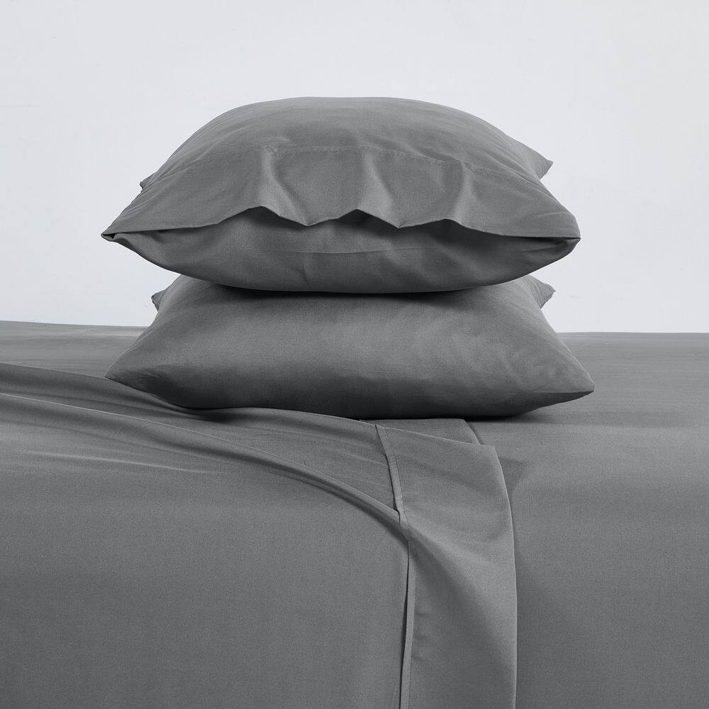 Charcoal Gray Twin Bamboo and Microfiber Sheet Set