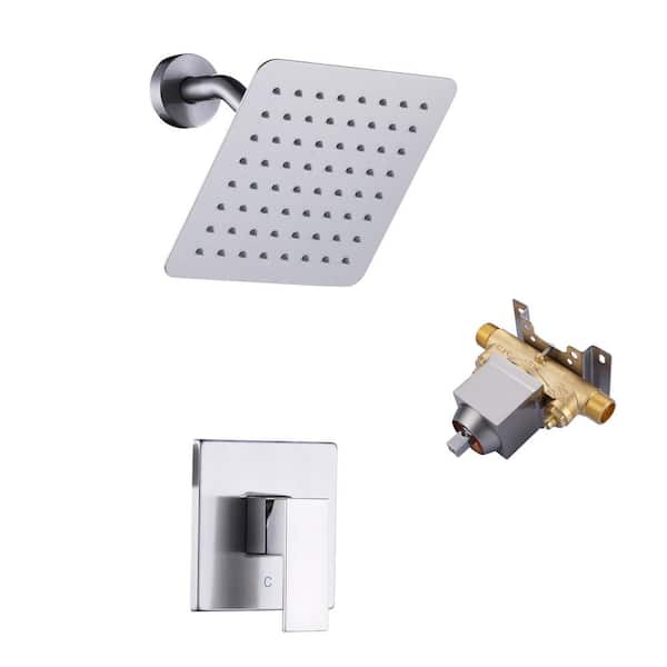 Single Handle 1-Spray Patterns Shower Faucet 1.8 GPM with Adjustable Heads Pressure Balance in. Brushed Nickel