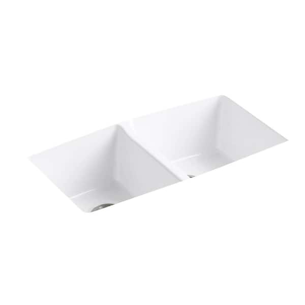 Cape Dory 33 in. Undermount Single Bowl Cast Iron Kitchen Sink with Simplice Faucet Included