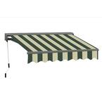 8 ft. Classic C Series Semi-Cassette Electric with Remote Retractable Awning (79 in. Projection) in Green/Cream Stripes