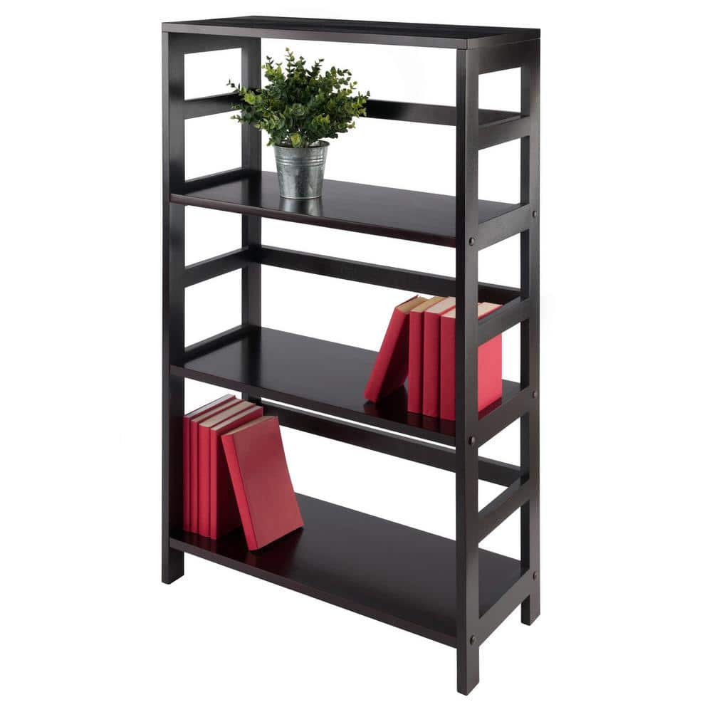 Espresso Transitional Wood 3-Tier Storage Shelf for Kids and Toys