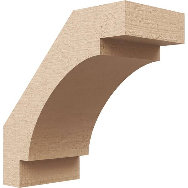 Ekena Millwork 5 in. x 10 in. x 10 in. Merced Rough Cedar Woodgrain Timberthane Polyurethane Knee Brace, Primed