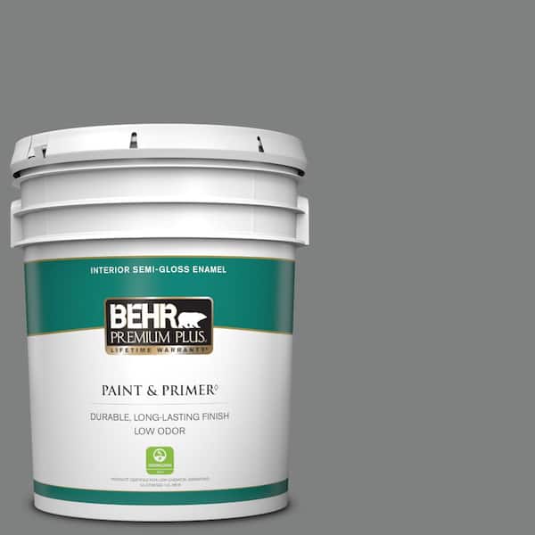 BEHR PREMIUM PLUS 5 gal. #T12-10 Game Over Semi-Gloss Enamel Low Odor Interior Paint & Primer