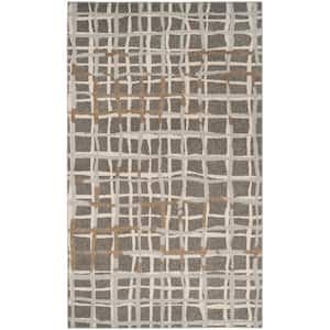 Amherst Gray/Ivory 4 ft. x 6 ft. Geometric Striped Area Rug