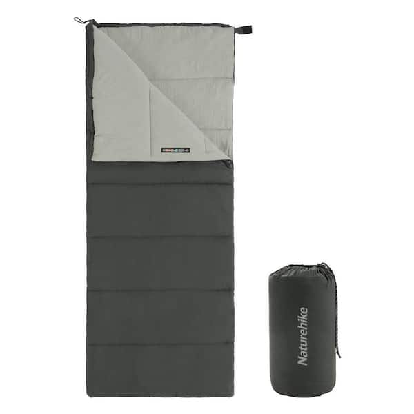 Cesicia 74.8 in. L Cotton Camping Sleeping Bag with Carrying Bag in Gray