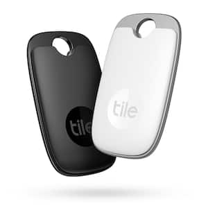 Tile Pro Black/White 2022 (2-Pack) Powerful Bluetooth Tracker, Keys Finder and Item Locator for Keys, Bags and More