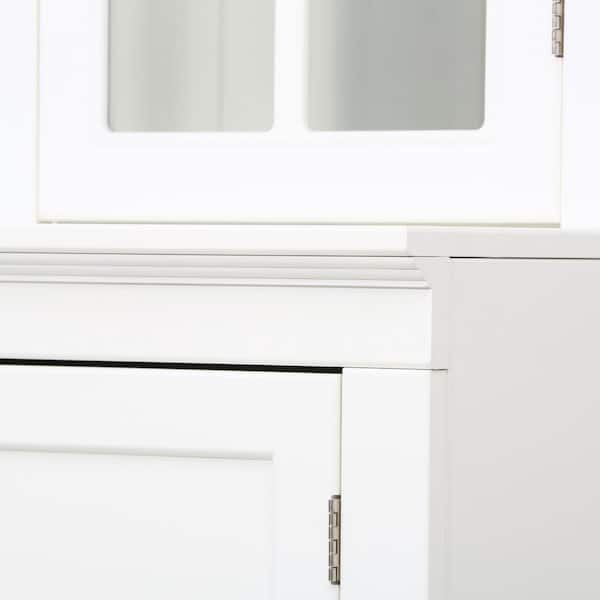Harper & Bright Designs White 75.25 in. H Storage Cabinet with Harper & Bright Designs White 75.25 in. H Storage Cabinet with