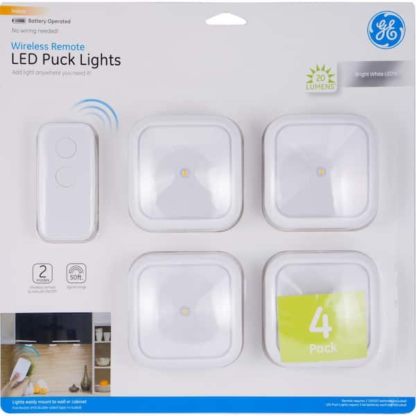 ge wireless remote led puck lights