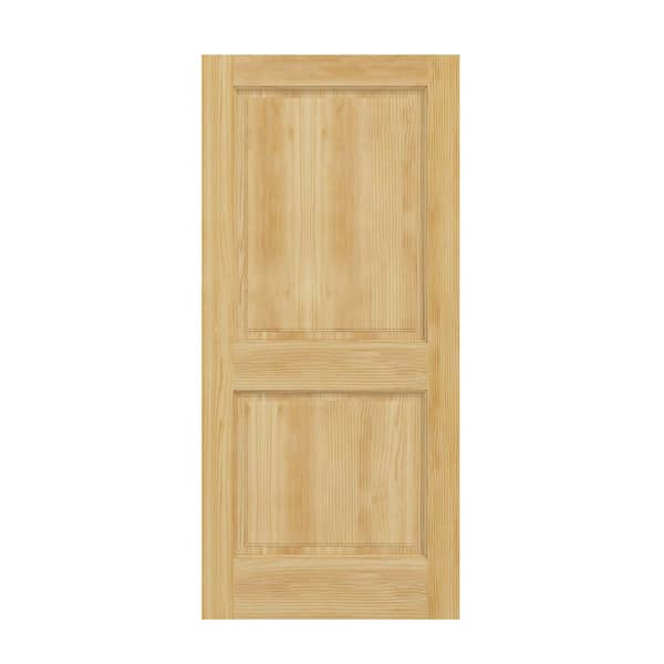 Krosswood Doors 30 in. x 80 in. Rustic Knotty Alder 2-Panel Square