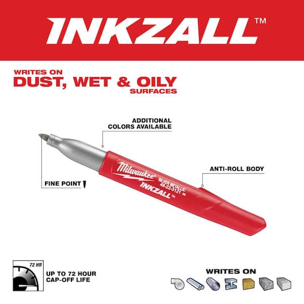 INKZALL Silver and Gold Fine Point Jobsite Permanent Markers (20-Pack)
