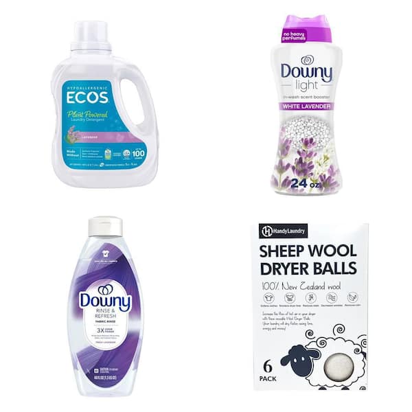 Lavender Laundry Set: Detergent, Beads, Softener, Dryer Balls