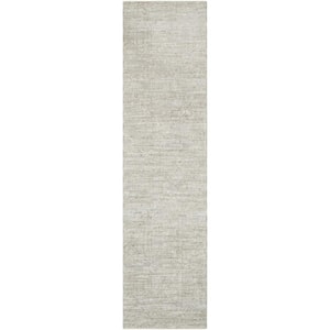 Masterpiece Gray/Cream 10 ft. x 11 ft. Solid Color Indoor Runner