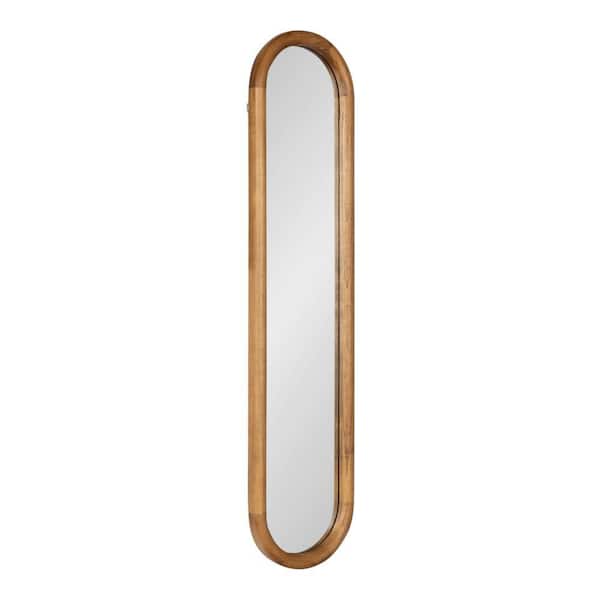 Talma Rustic Brown 9 in. W x 36 in. H Transitional Capsule Wood Framed Mirror
