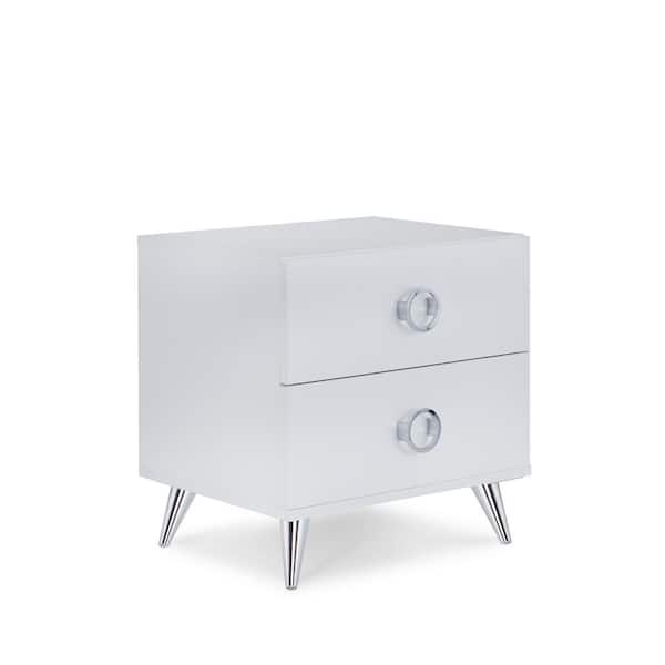 Acme Furniture Elms 2-Drawer White Nightstand