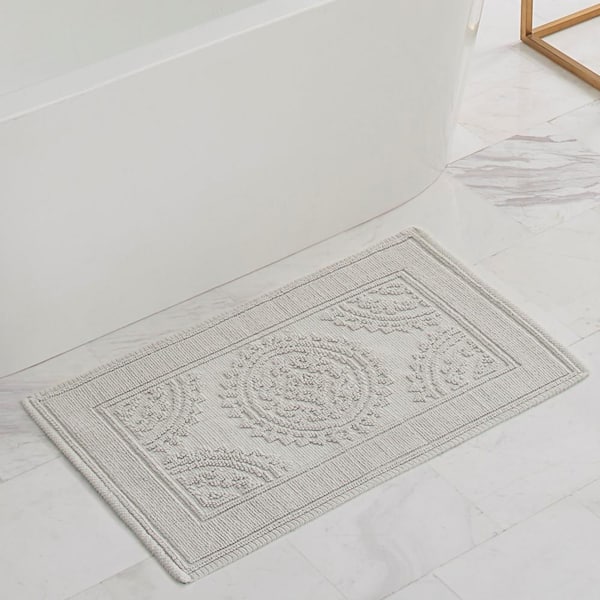 Better Trends 2-Piece Medallion Bath Rug Set - Gray/Natural