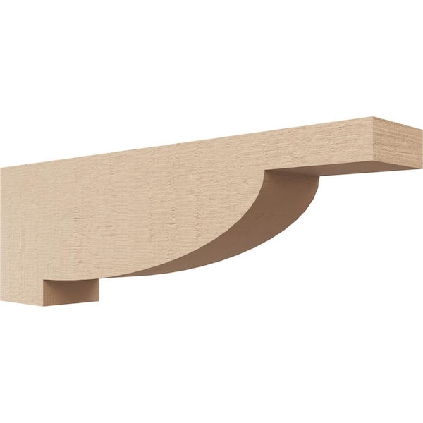 Ekena Millwork 2 in. x 4 in. x 12 in. Series 3 Thin Alpine Rough Cedar Woodgrain Timberthane Polyurethane Corbel, Primed Tan