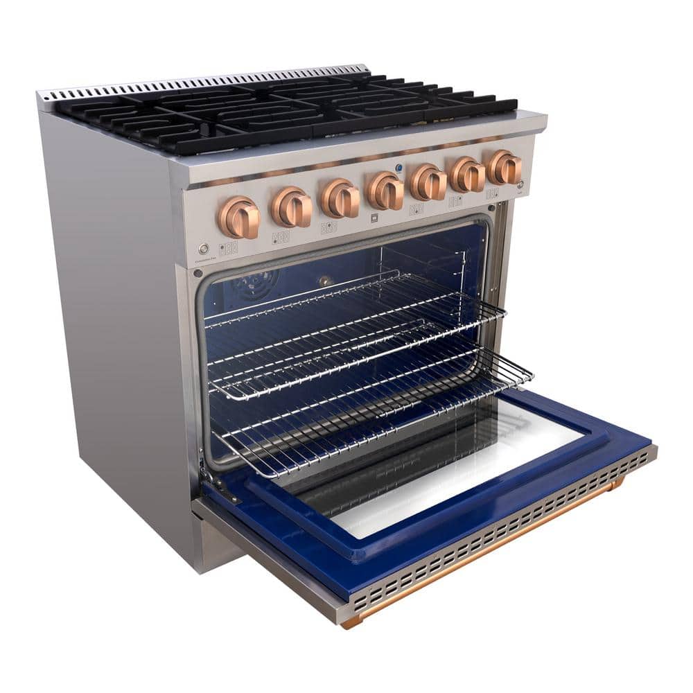 Akicon 36" Stainless Steel Convection Gas Range with 6 Burners