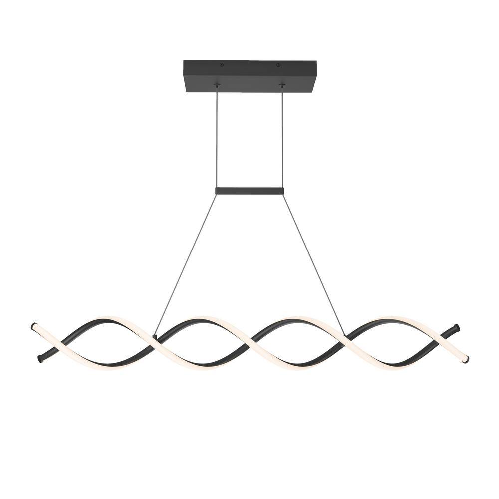 Artika DNA Linear 16-Watt Integrated LED Black Modern Hanging Pendant Light for Dining Room