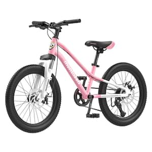 24 in. Pink Aluminum 7-Speed Drivetrain Youth Bike with Suspension Fork