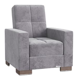 Basics Collection Convertible Grey Armchair with Storage