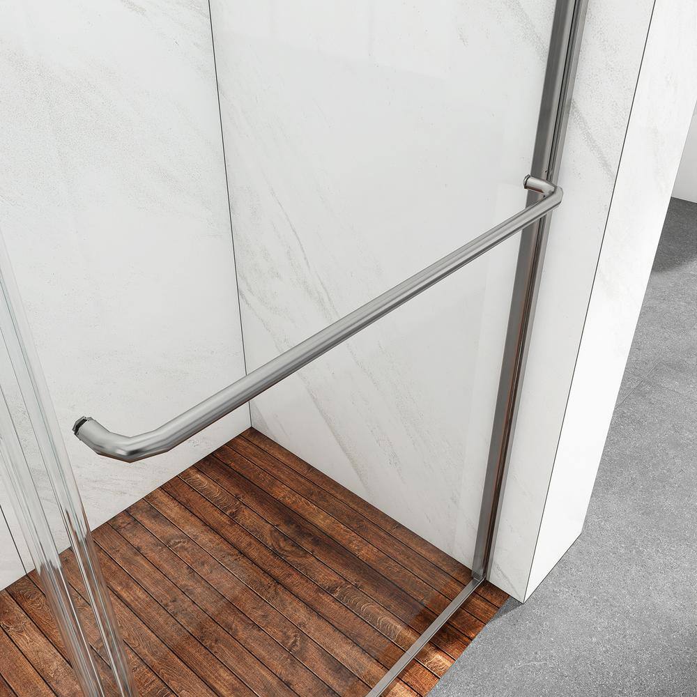 54 in. Chrome Framed Double Sliding Shower Door with Clear Glass