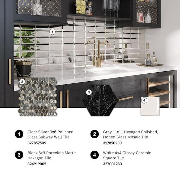 Apollo Tile Terra Mia 8.1 in. x 9.25 in. Black Porcelain Matte