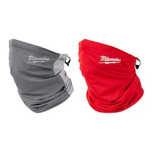 Gray and Red WORKSKIN Performance Neck Gaiter Cap (2-Pack)