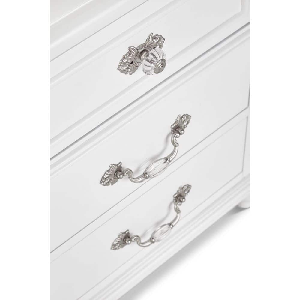 Annie White 5-Drawer Vertical Dresser with Crystal Handles