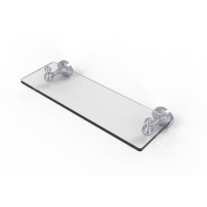 Sag Harbor Collection 16 in. Glass Vanity Shelf with Beveled Edges in Satin Chrome