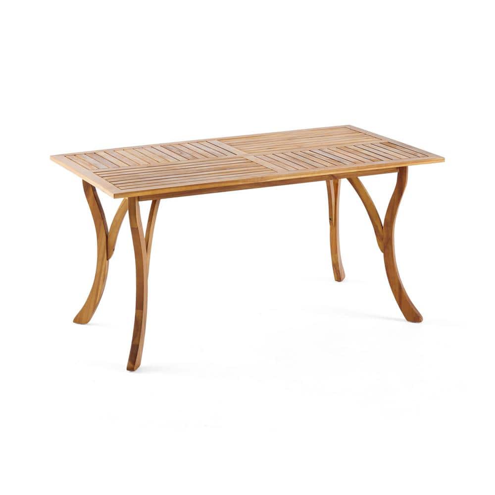 59 in. W Natural Acacia Solid Wood Outdoor Dining Table
