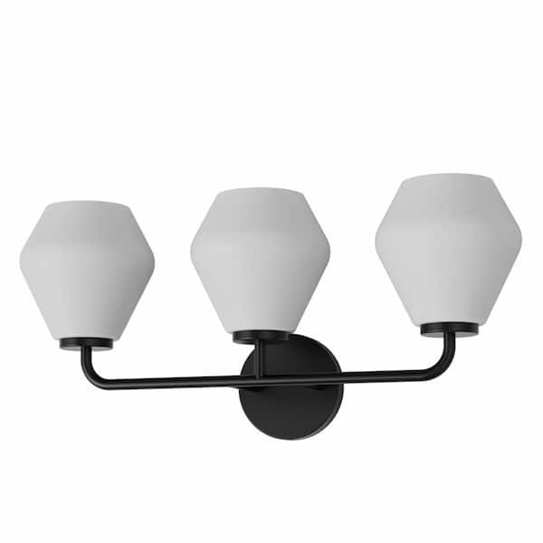 Bathroom 2024 matte black cone lights