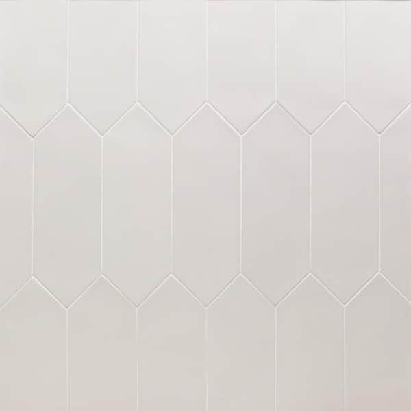 Ivy Hill Tile Russell White 4 in. x 12 in. 10 mm Matte Porcelain Picket Floor and Wall Tile (40 pieces 10.76 sq. ft. / Box)