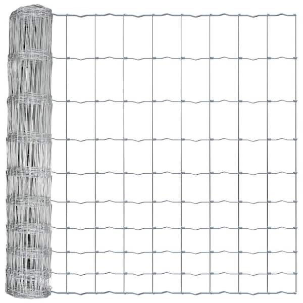 4 ft. x 150 ft. 12.5/10 Gauge Graduated Mesh Galvanized Woven Wire Horse Fencing, Hinge Joint Livestock Field Farm Fence