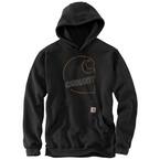 Men's XXX-Large Black Cotton/Polyester Loose Fit Mid-Weight C Graphic Sweatshirt