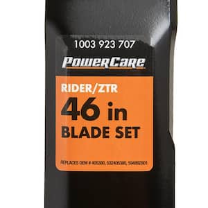 2 Blade Set for 46 in. cut Craftsman, Husqvarna, Poulan Mowers, Replaces OEM Numbers 532405380, 594892801