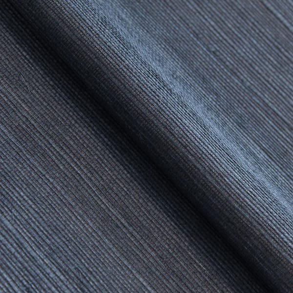 Deep Indigo Blue Sisal Authentic Grasscloth Handwoven Unpasted Textured Wallpaper Sample, 4.5 in. x 4.5 in.
