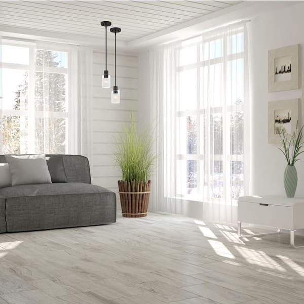 Cedar Lane 60-Watt 1-Light Matte Black Modern Pendant Light with Clear and Etched Glass Shade and No Bulbs Included