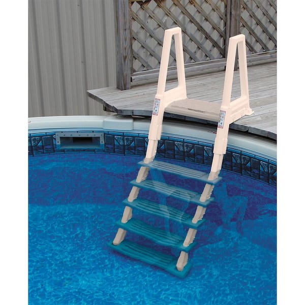 CONFER 6000B Heavy Duty Aboveground In-Pool Swimming Pool Ladder 48-54 w/ Mat 